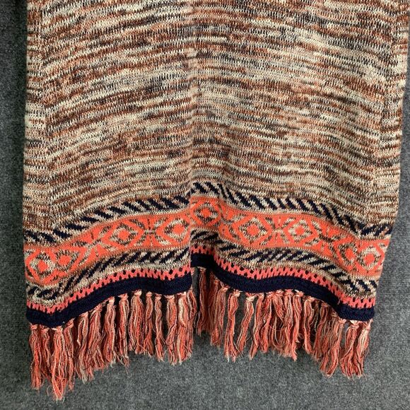 MAURICES Open Style Fringe Aztec Inspired Hooded Long Line Cardigan Sweater Sz M - Picture 9 of 15